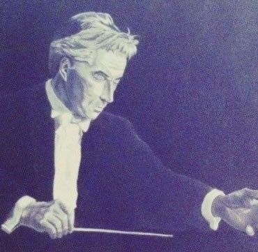 Herbert Von Karajan, olio su tela, 1989. Opera privata